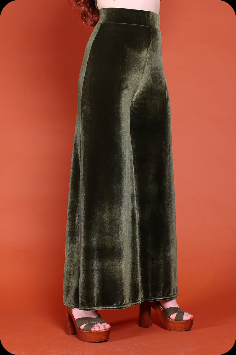 Velvet Wide Leg Trousers XS