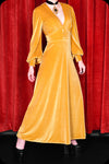 A gold velvet Suspiria maxi dress by Scorpio Rising